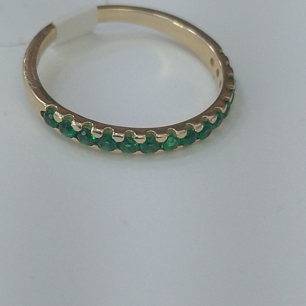 ANILLO ANILLITO MEDIA CHURUMBELA C PDRAS COLOR VERDE 14K 7 TALLA 1.5 GR (NUEVO)