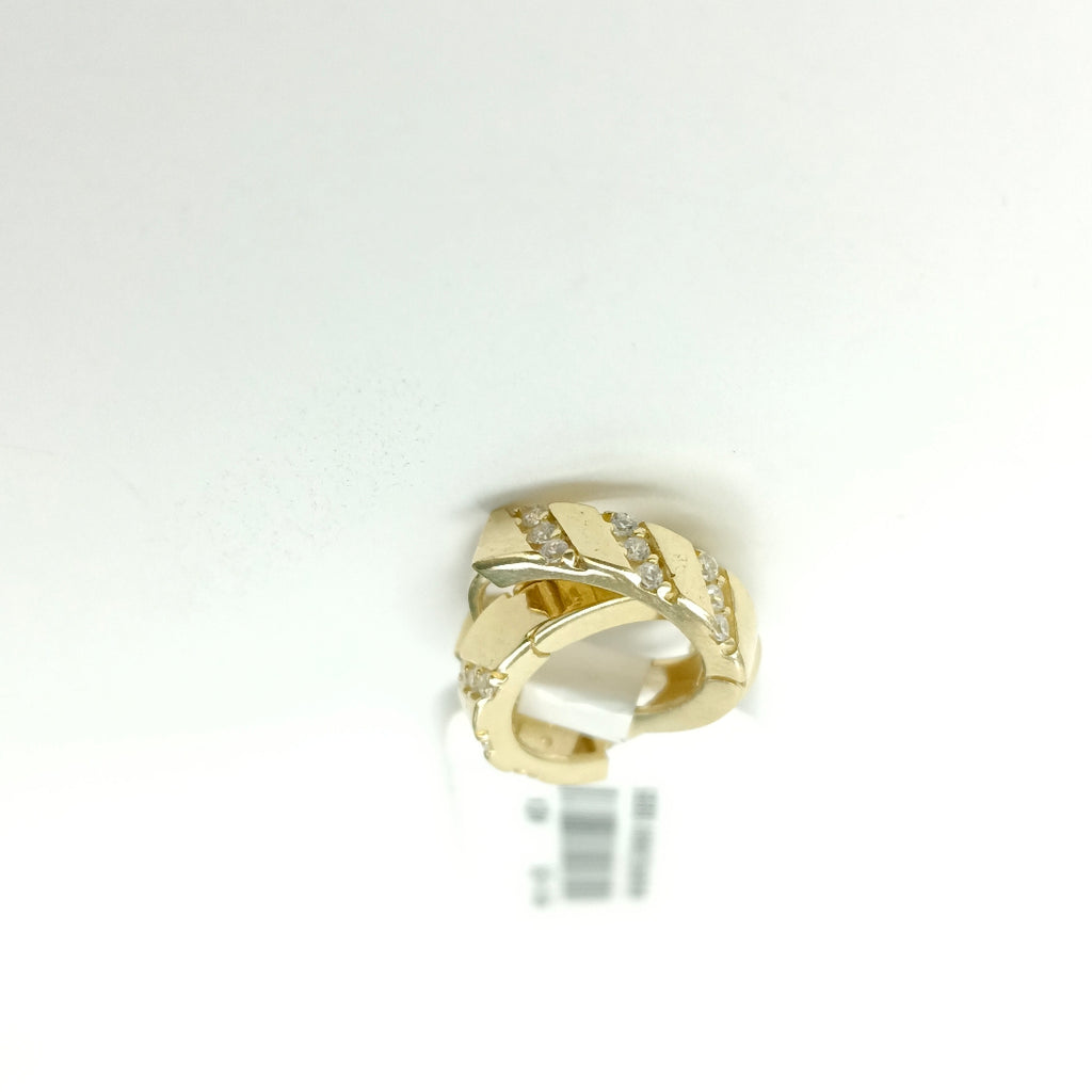 ARETES HUGGIES CON CIRCONIAS 14K 2.3 GR (NUEVO)