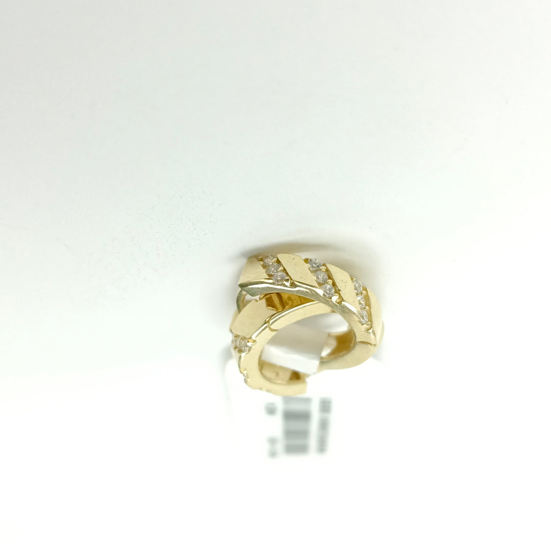 ARETES HUGGIES CON CIRCONIAS 14K 2.3 GR (NUEVO)