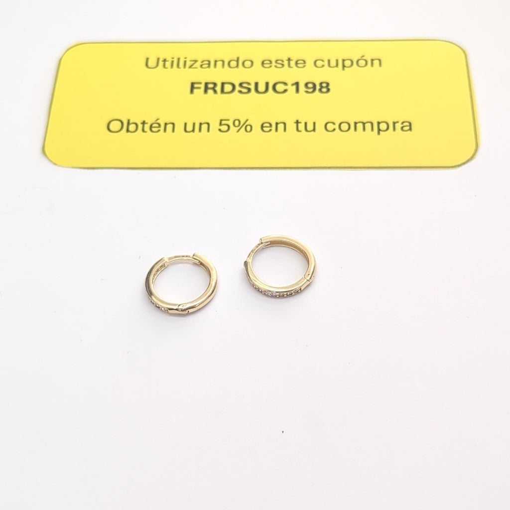 ARETES ARRACADA C CIRCONIAS 14K 1.6 GR (NUEVO)