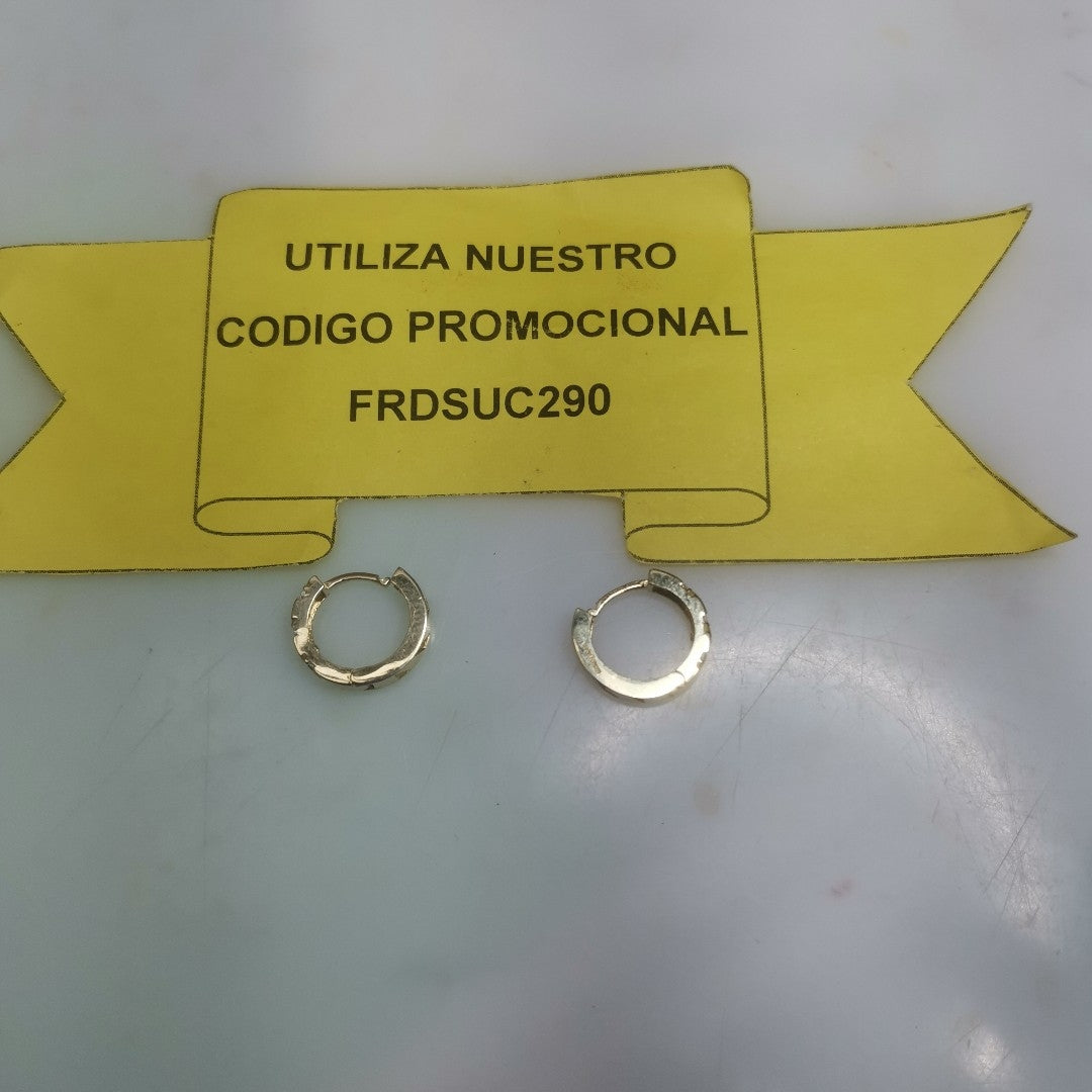 ARETES HUGGIES CON CIRCONIAS 14K 2.2 GR (NUEVO)