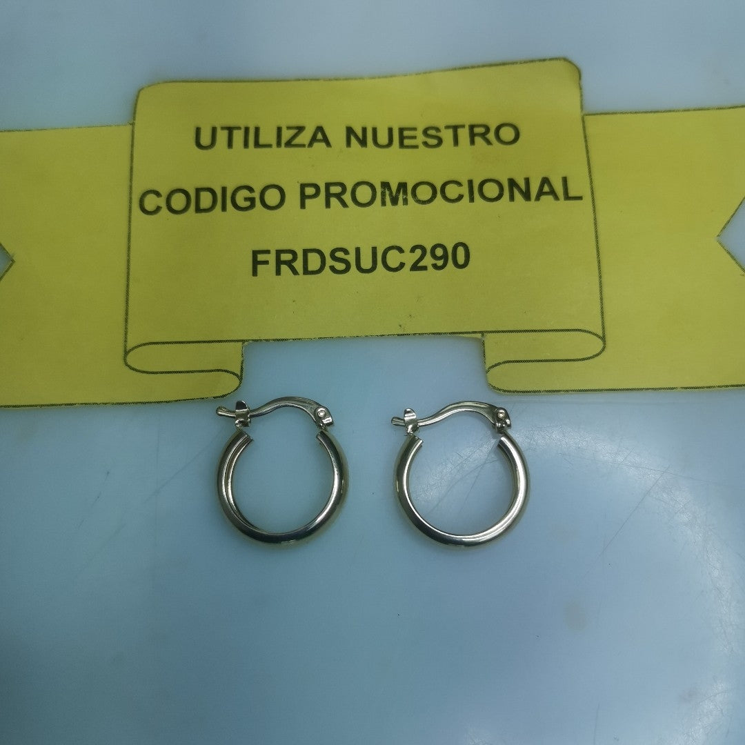 ARETES TEJIDO ARRACADAS LISAS 14K 2.1 GR (NUEVO)
