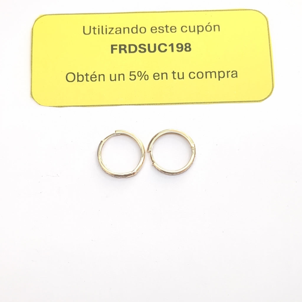 ARETES ARRACADAS C CIRCONIAS 14K 2.1 GR (NUEVO)