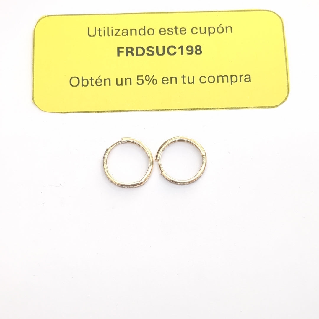 ARETES ARRACADAS C CIRCONIAS 14K 2.1 GR (NUEVO)