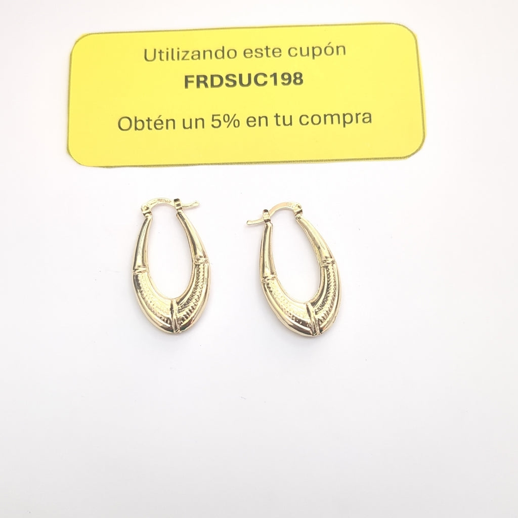ARETES ARRACADAS ESTRIADAS 14K 2.6 GR (NUEVO)