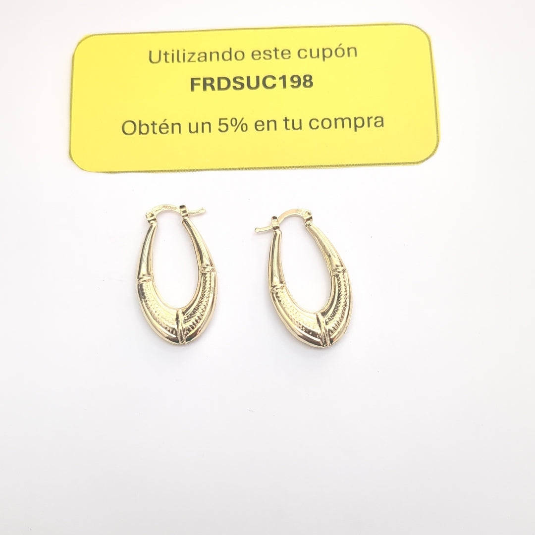 ARETES ARRACADAS ESTRIADAS 14K 2.6 GR (NUEVO)