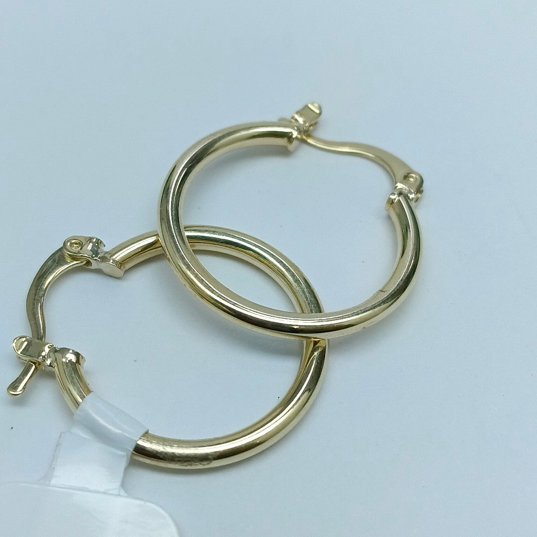 ARETES TEJIDO ARRACADAS LISAS 14K 1.1 GR (NUEVO)