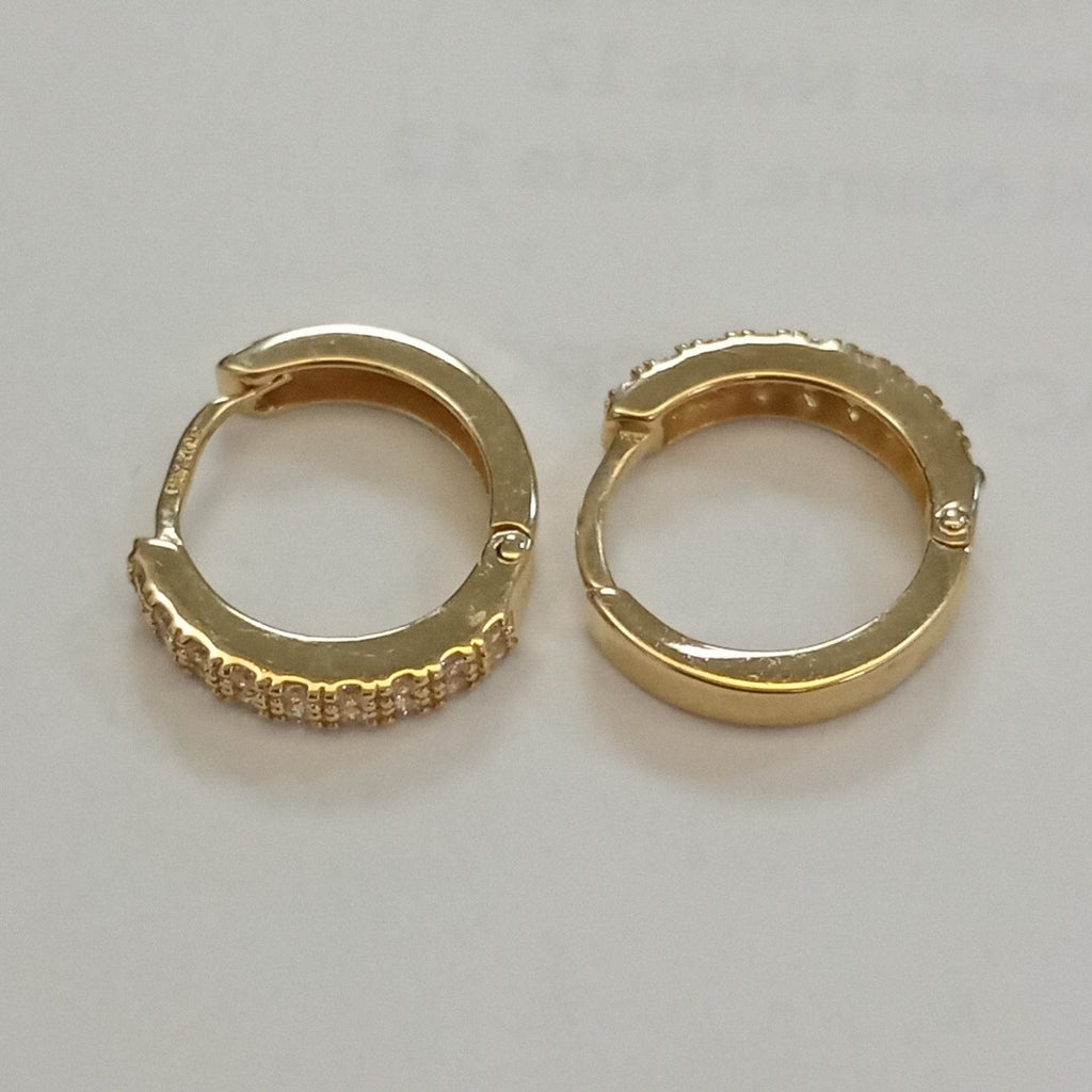 ARETES HUGGIES C CIRCONIA 14K 1.7 GR (NUEVO)