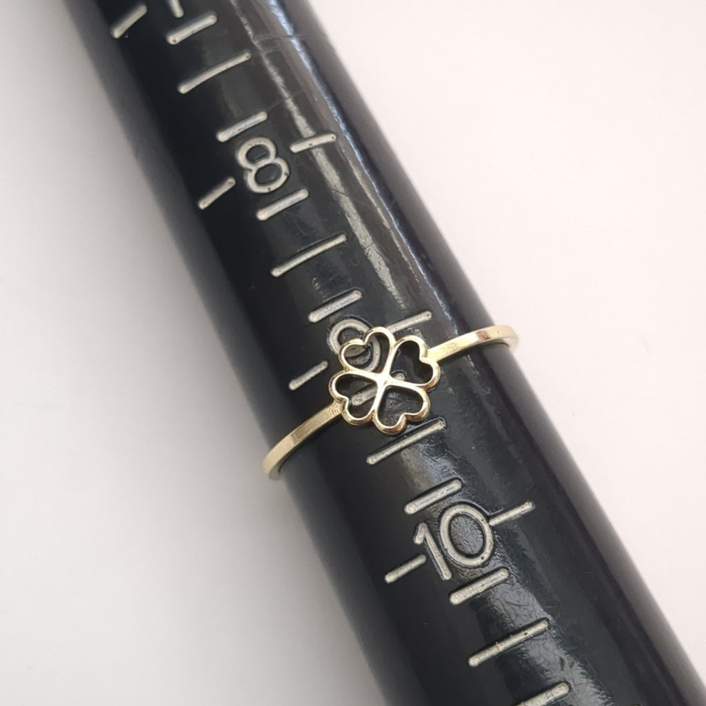 ANILLOS ANILLITO FIG TREBOL 10K TALLA 9 0.9 GR (NUEVO)