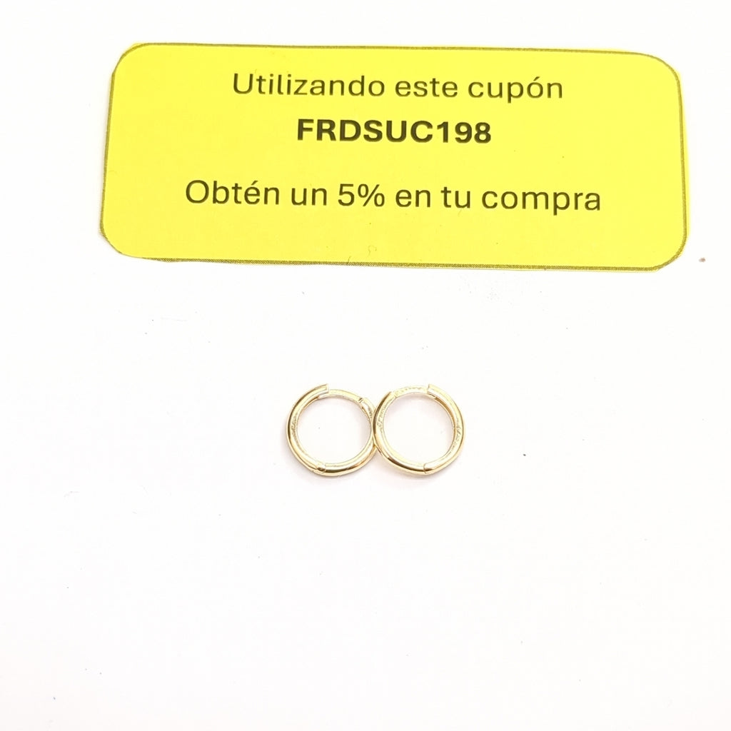 ARETES HUGGIES LISAS 14K 1.6 GR (NUEVO)