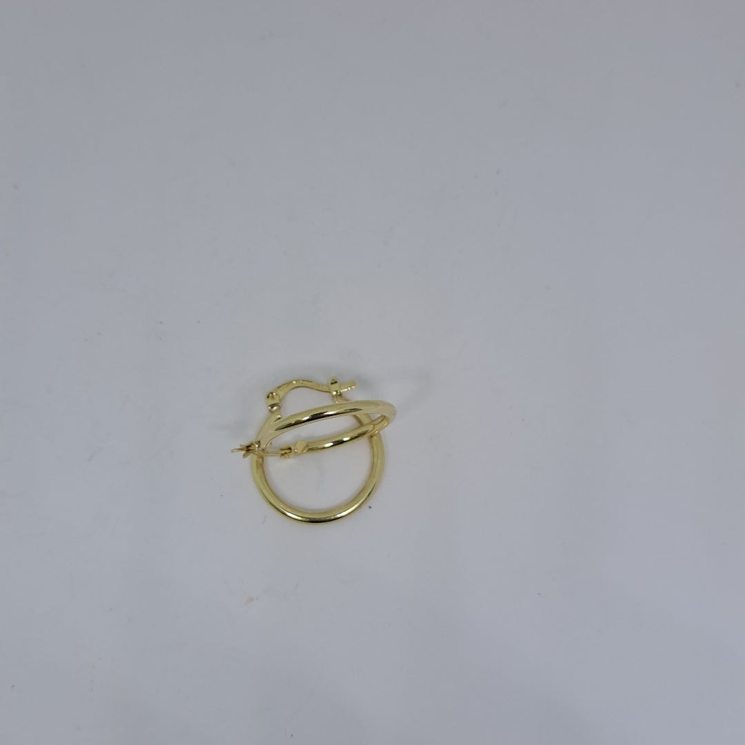 ARETES TEJIDO ARRACADAS LISAS 14K 1.2 GR (NUEVO)