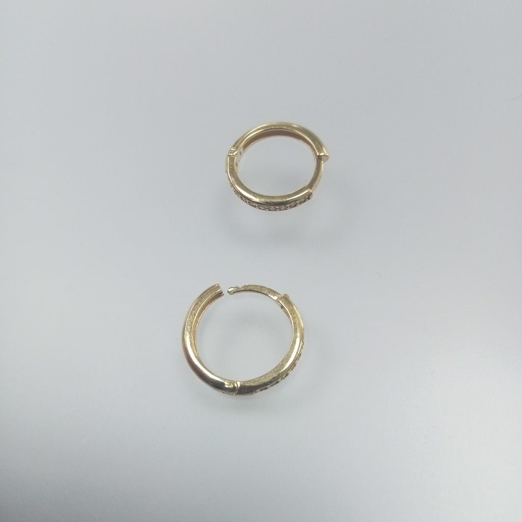 ARETES HUGGIES C CIRCONIA 14K 1.6 GR (NUEVO)