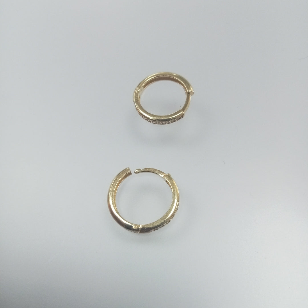 ARETES HUGGIES C CIRCONIA 14K 1.6 GR (NUEVO)