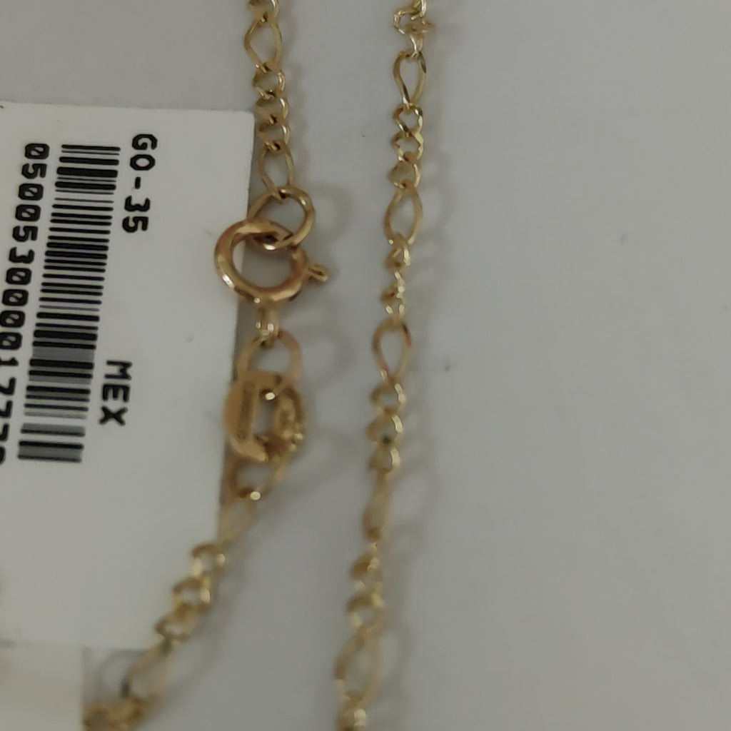 CADENA GARGANTILLA 3X1 CON ESFERAS COMBINADAS 14K 45 CM 3.1 GR (NUEVO)