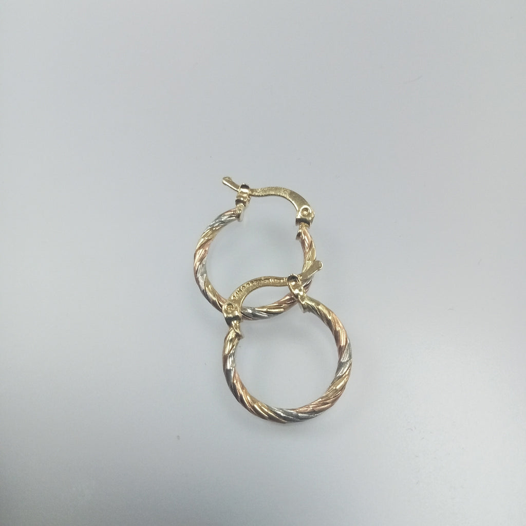 ARETES ARRACADAS COMBINADAS 14K 2 GR (NUEVO)