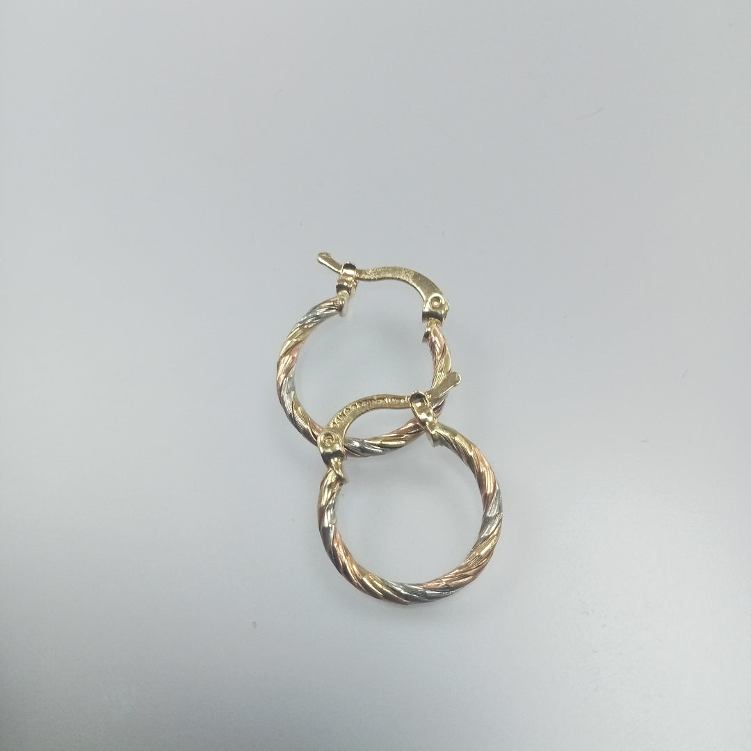 ARETES ARRACADAS COMBINADAS 14K 2 GR (NUEVO)