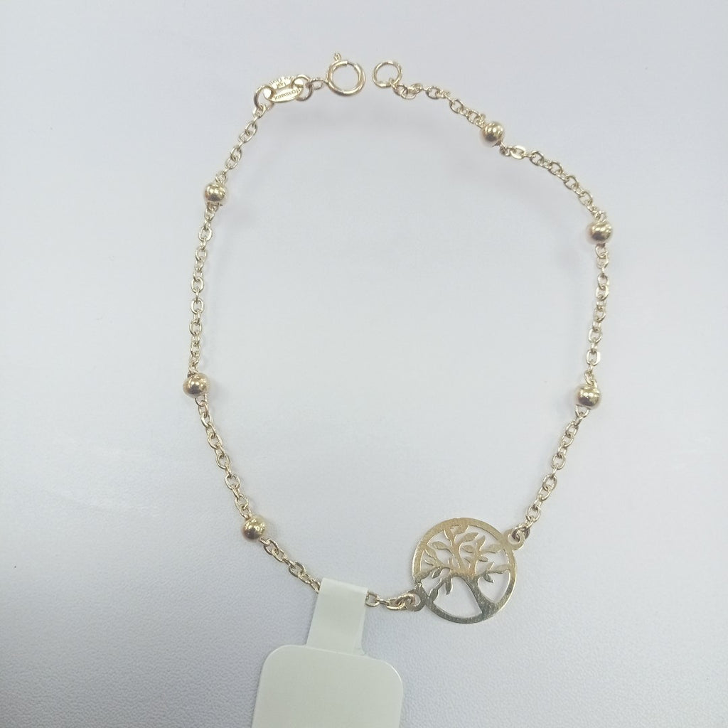 PULSERA TEJIDO ESPECIAL ARBOL 14K 18 CM 1.7 GR (NUEVO)