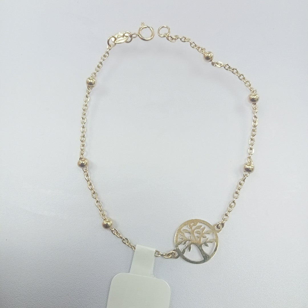 PULSERA TEJIDO ESPECIAL ARBOL 14K 18 CM 1.7 GR (NUEVO)