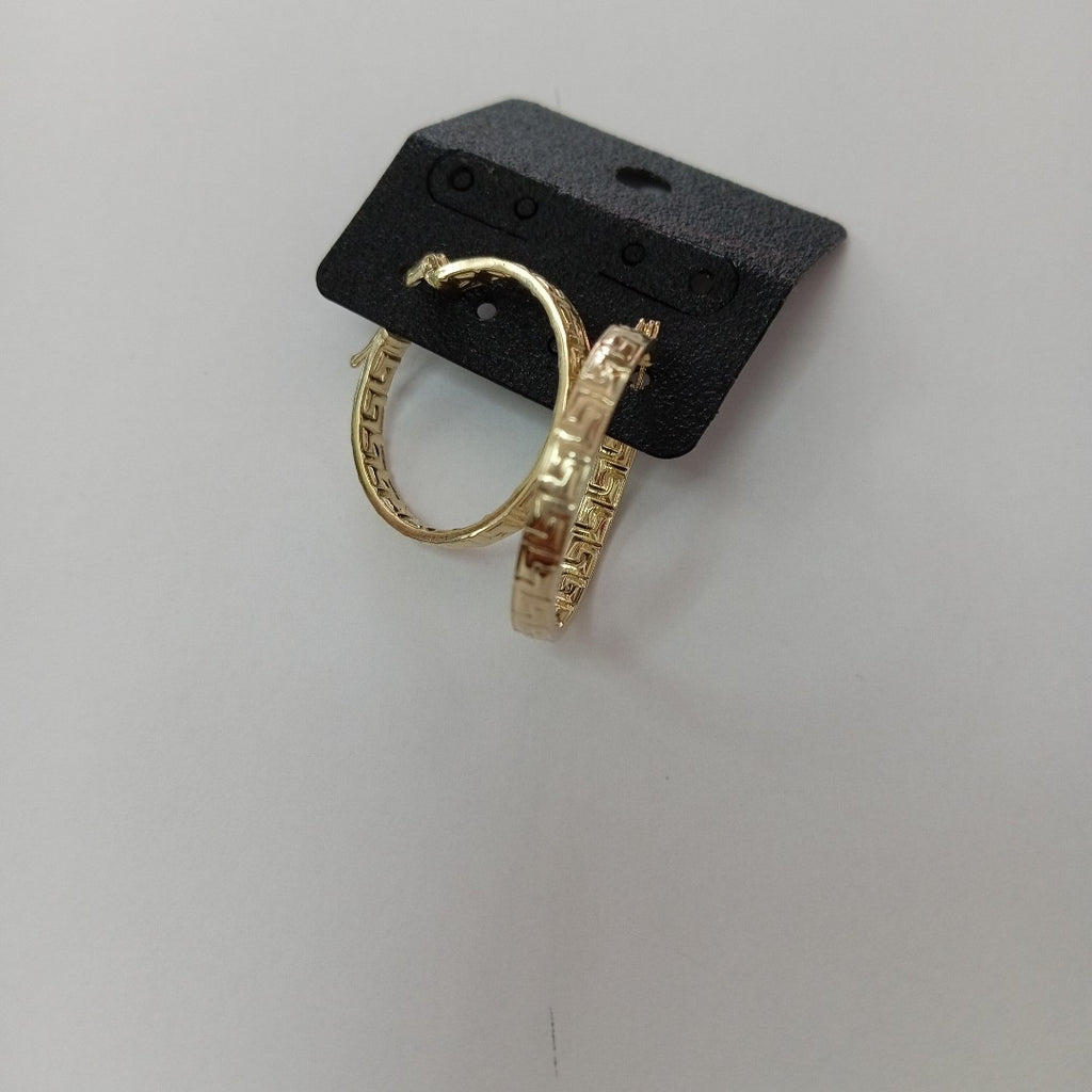 ARETES TEJIDO ARRACADA CON GRECAS 14K 2.8 GR (NUEVO)
