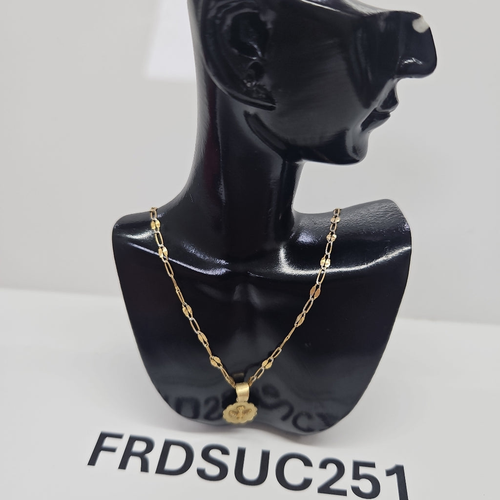 CADENA,MEDALLA RELIGIOSA ORO 10 K 1,80 GRMS (SEMINUEVO)