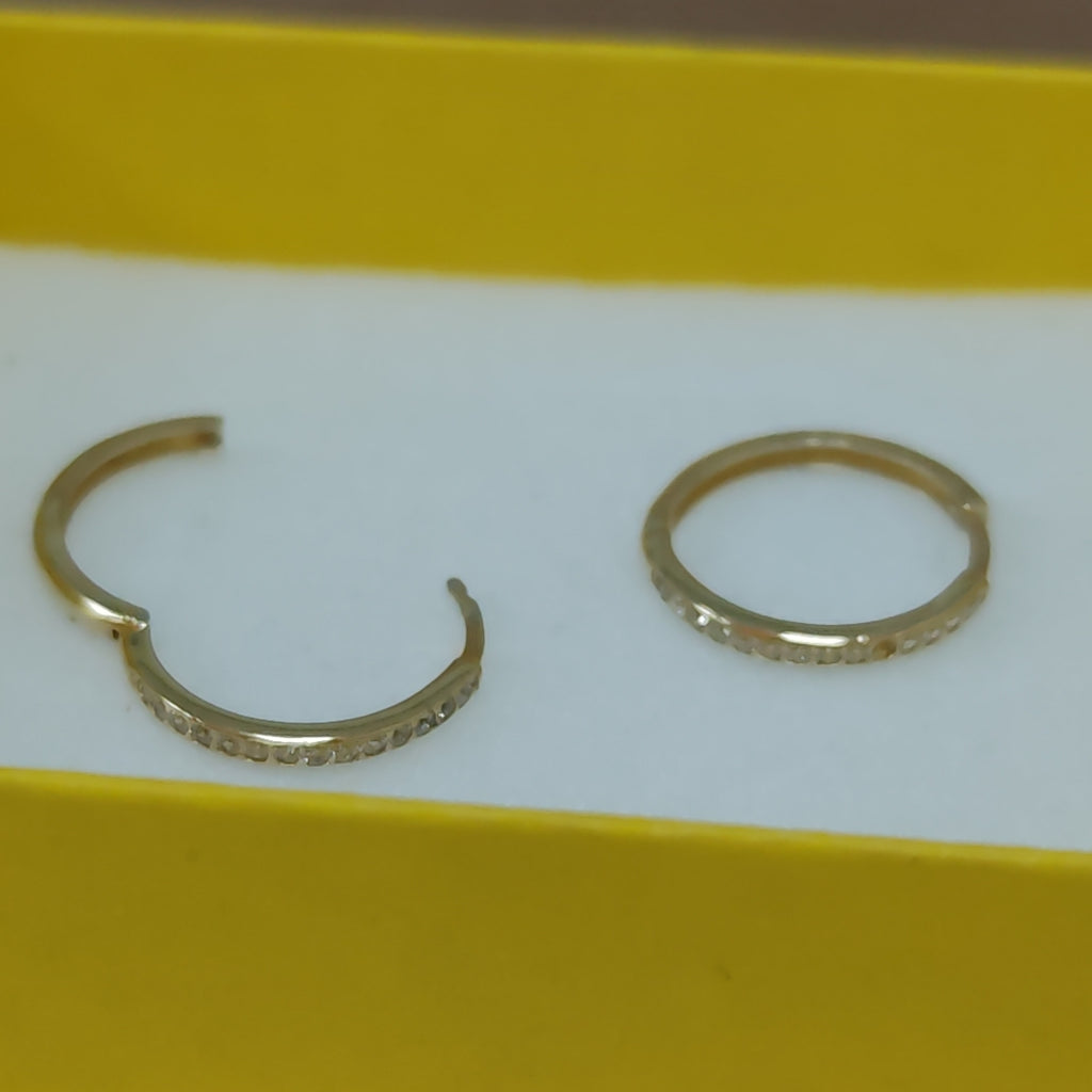ARETES ARRACADAS C CIRCONIAS 14K 2.1 GR (NUEVO)