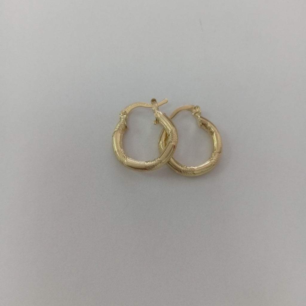 ARETES TEJIDO ARRACADAS CON DISEÑO 14K 2.7 GR (NUEVO)