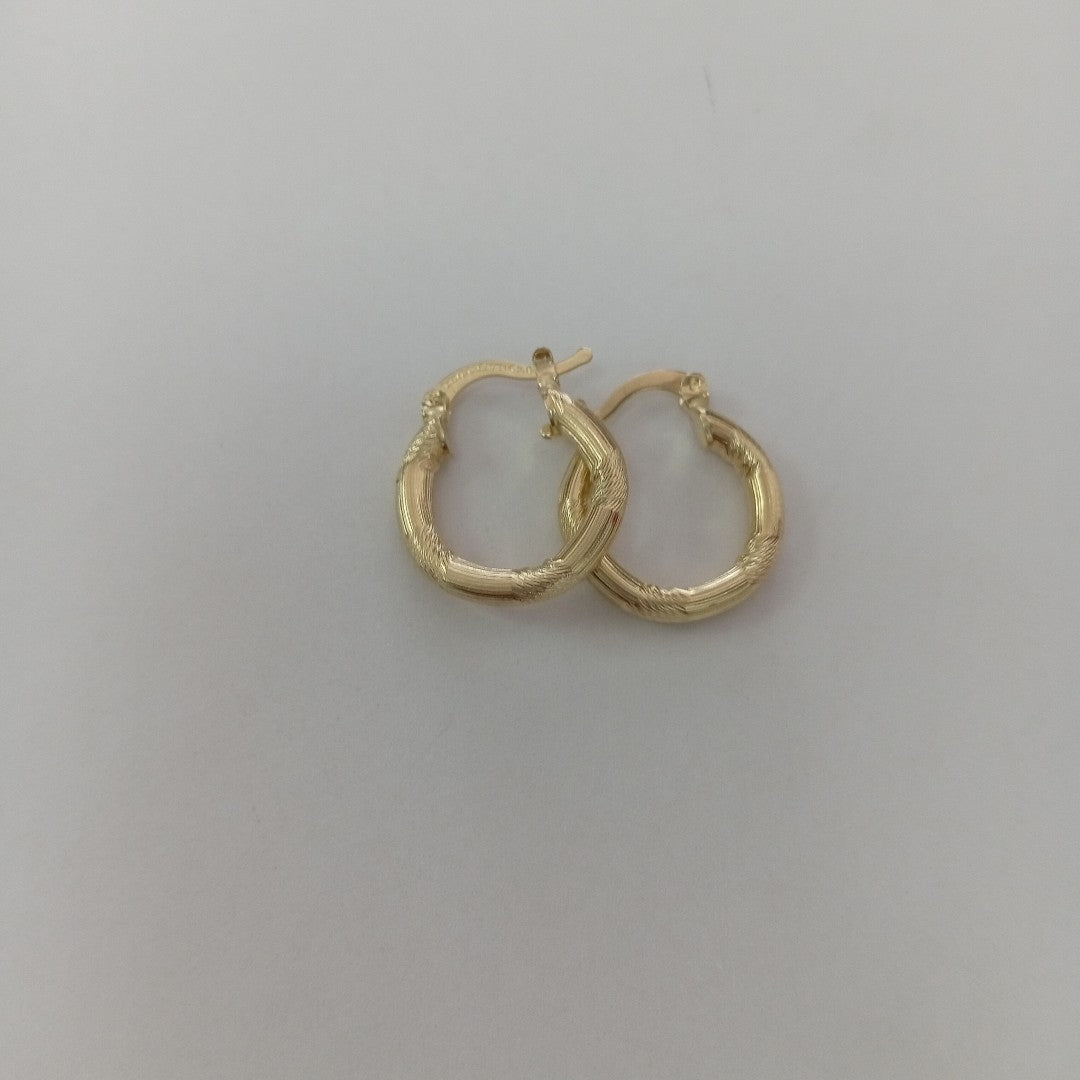 ARETES TEJIDO ARRACADAS CON DISEÑO 14K 2.7 GR (NUEVO)