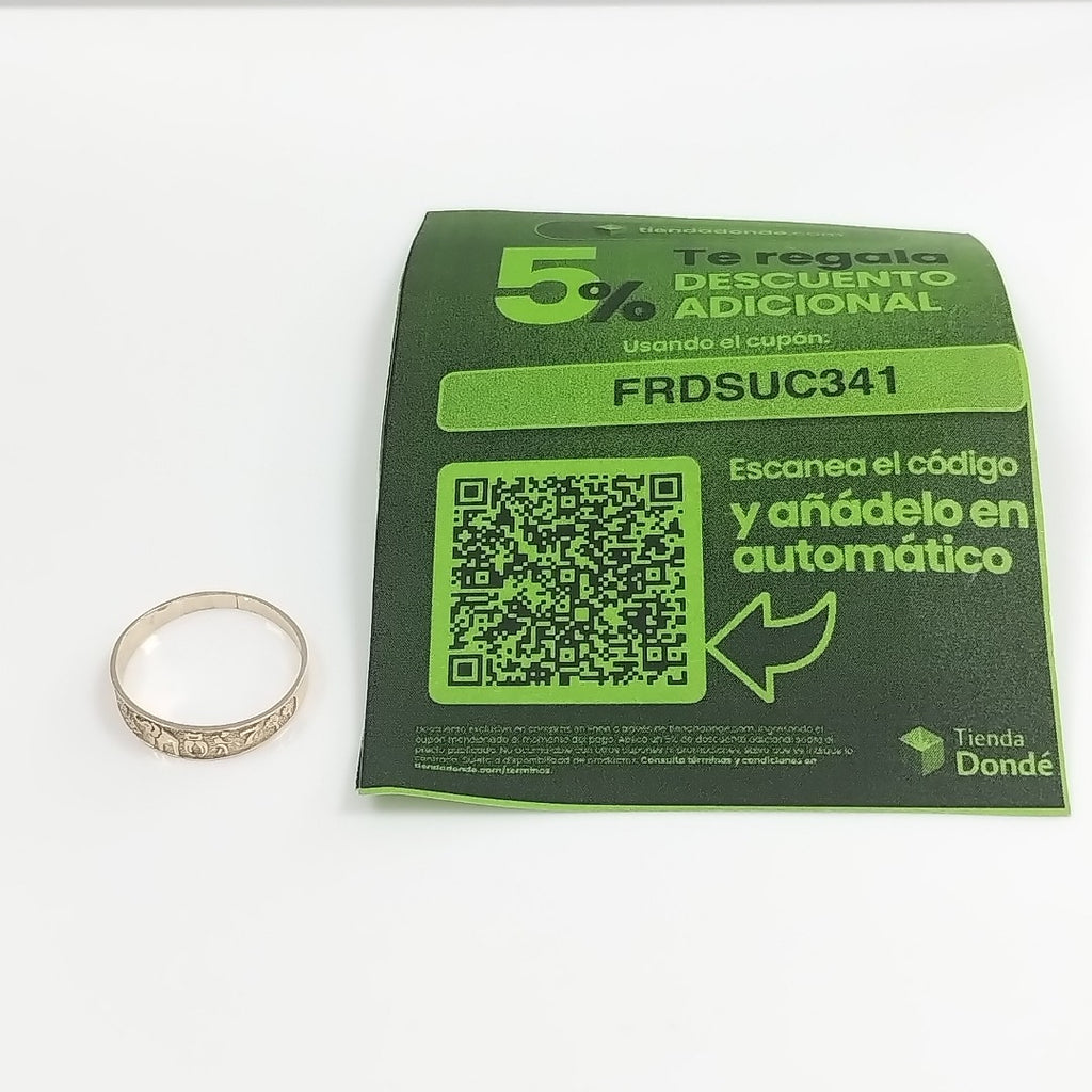 ANILLOS ARGOLLA DE LA SUERTE 10K TALLA 8 1.1 GR (NUEVO)