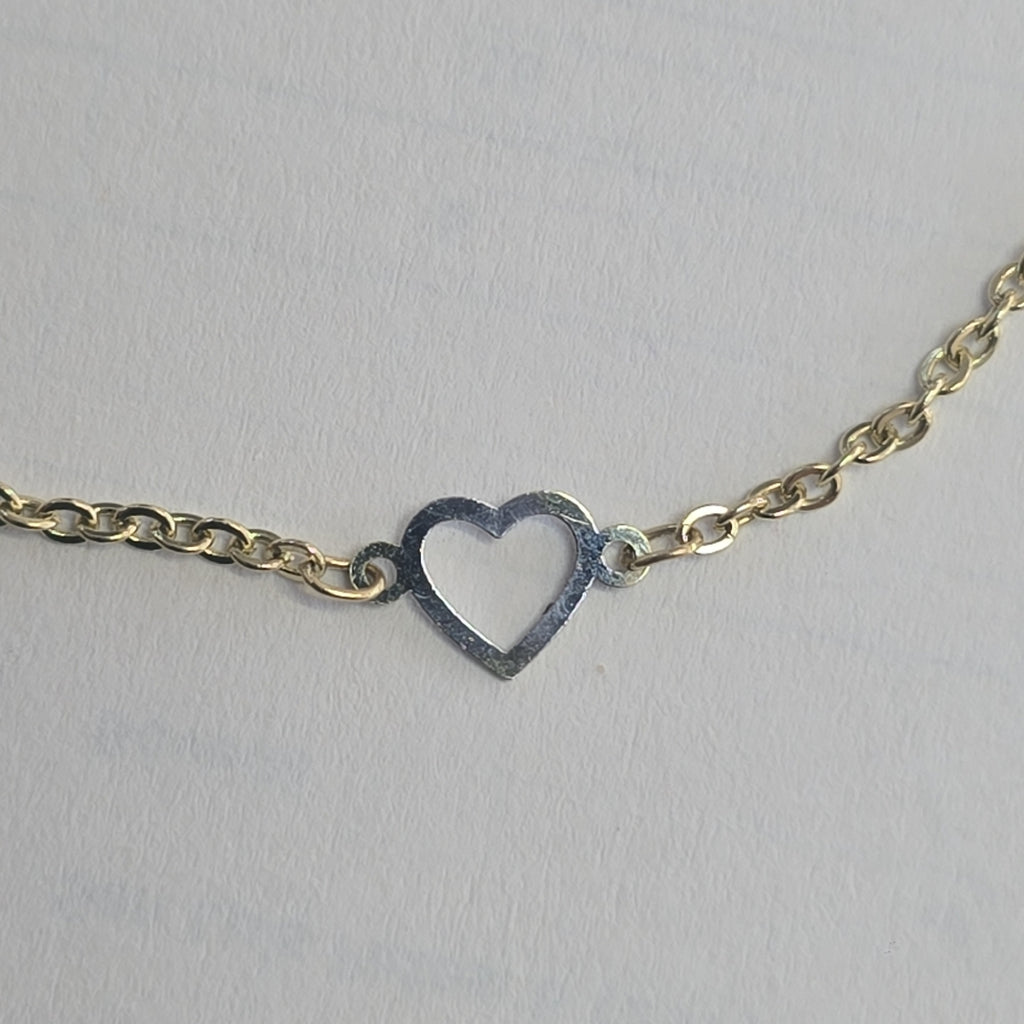 PULSERA ESPECIAL CON CORAZONES 14K 18 CM 1.3 GR (NUEVO)