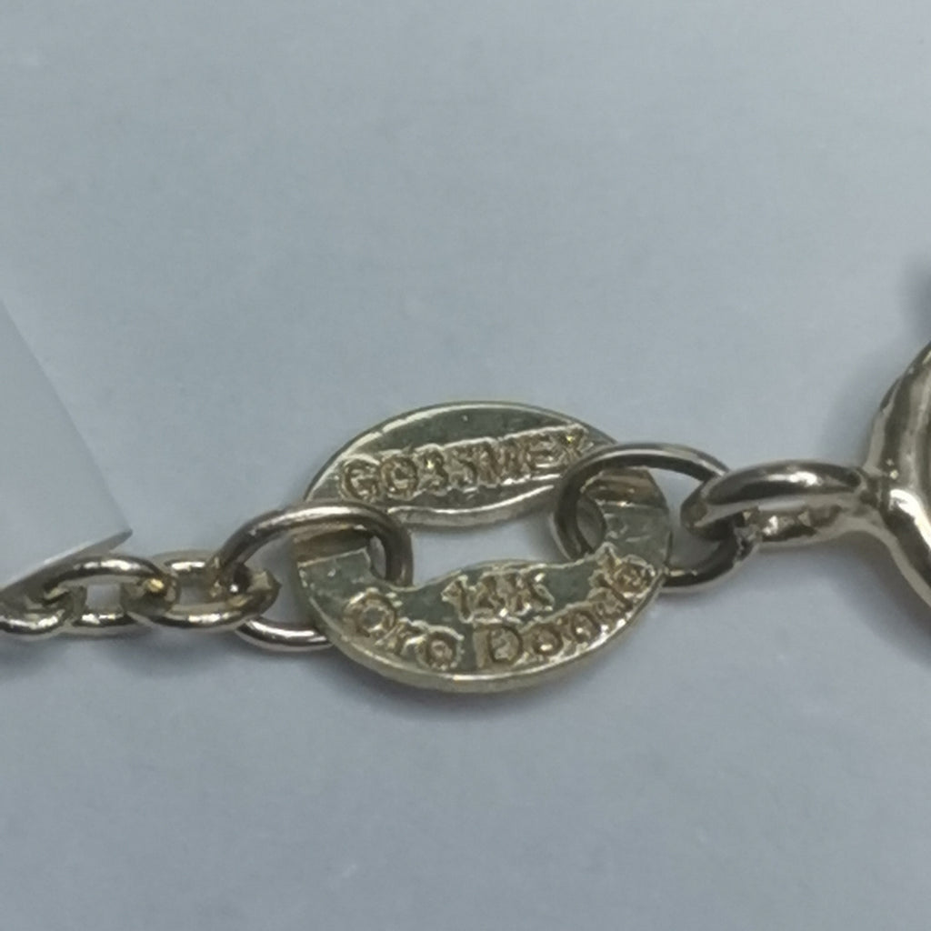 PULSERA ESPECIAL CON CORAZONES 14K 18 CM 1.3 GR (NUEVO)