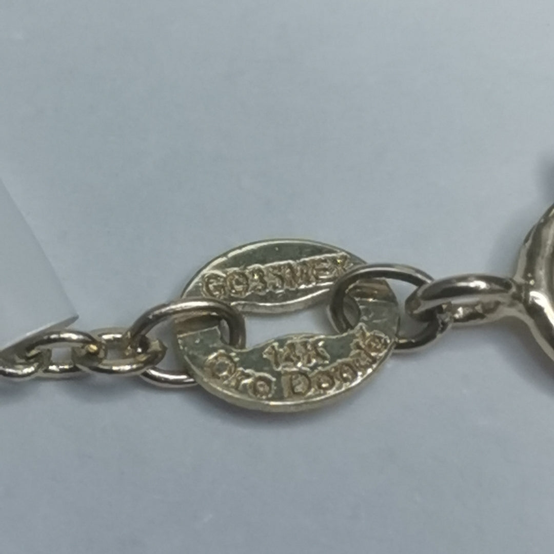 PULSERA ESPECIAL CON CORAZONES 14K 18 CM 1.3 GR (NUEVO)