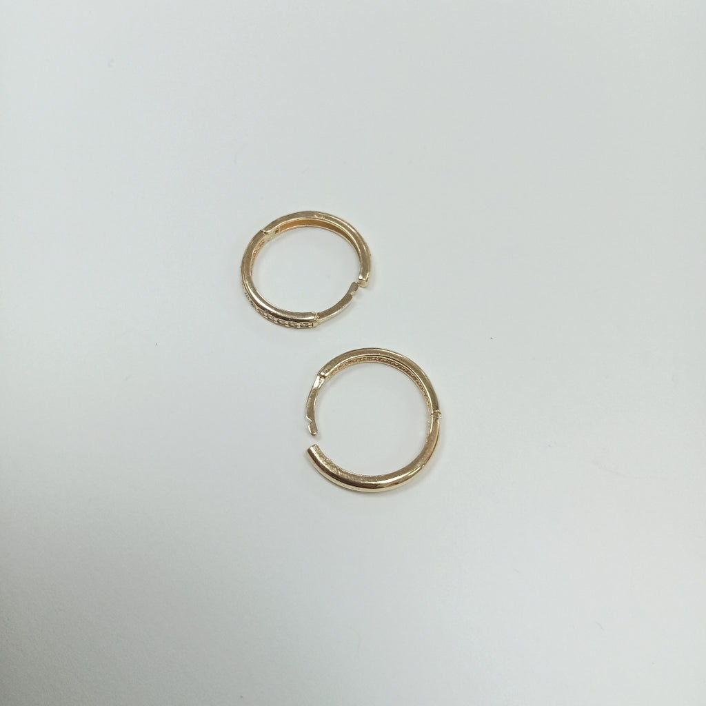 ARETES HUGGIES C CIRCONIA 14K 1.8 GR (NUEVO)