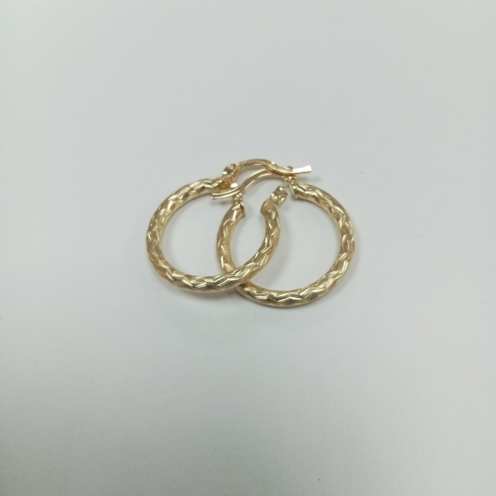 ARETES ARRACADAS LABRADAS 14K 2.1 GR (NUEVO)