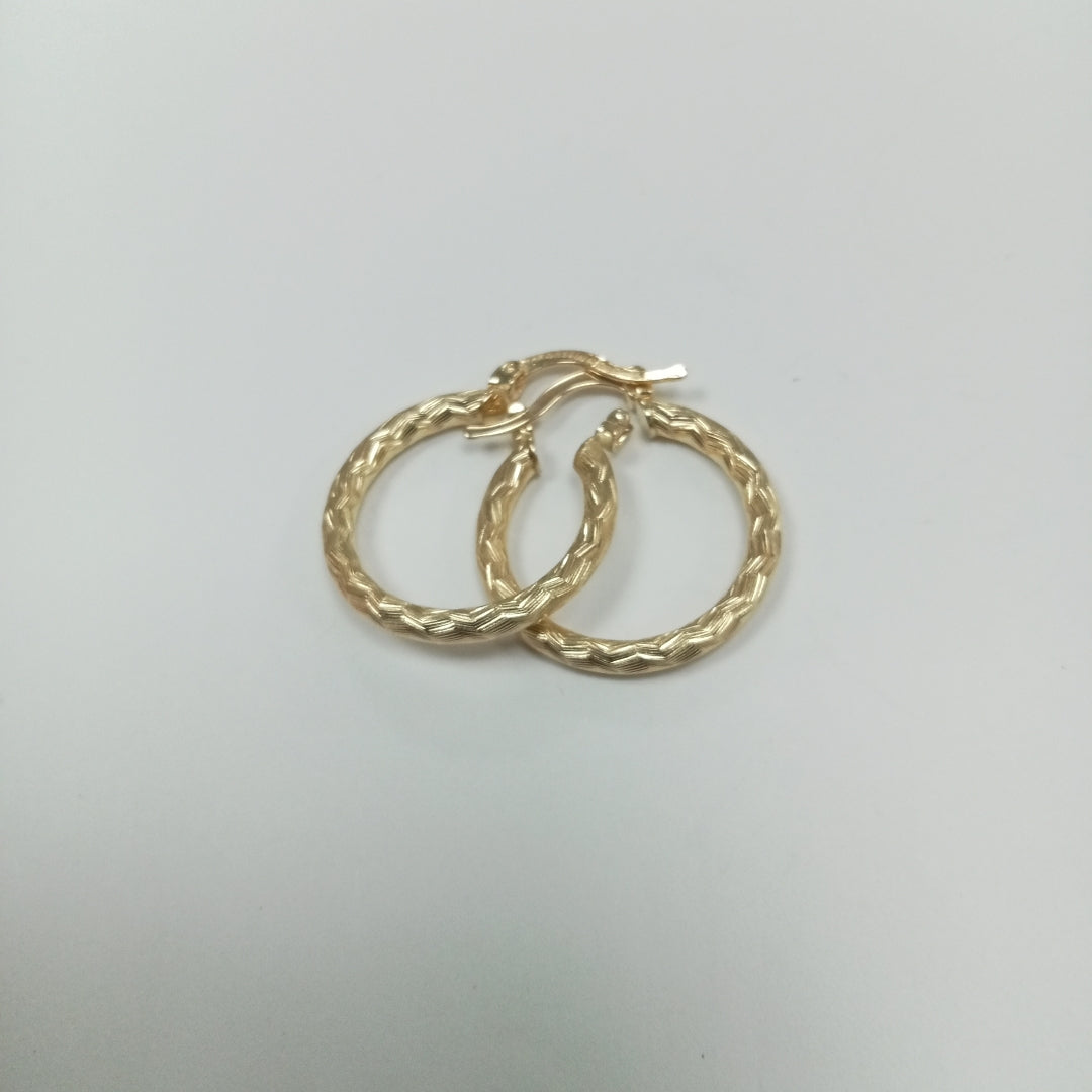 ARETES ARRACADAS LABRADAS 14K 2.1 GR (NUEVO)