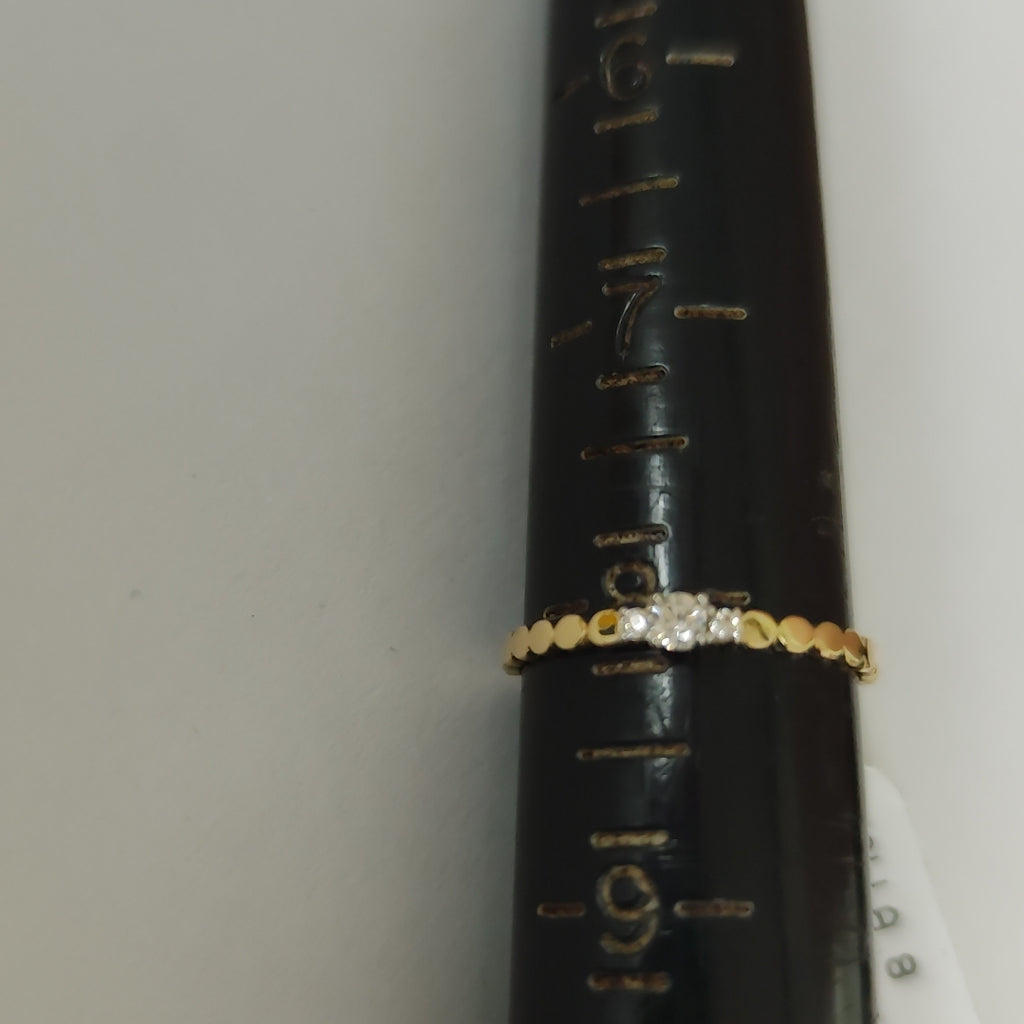ANILLO ANILLITO C CIRCONIAS 14K 8 TALLA 1 GR (NUEVO)
