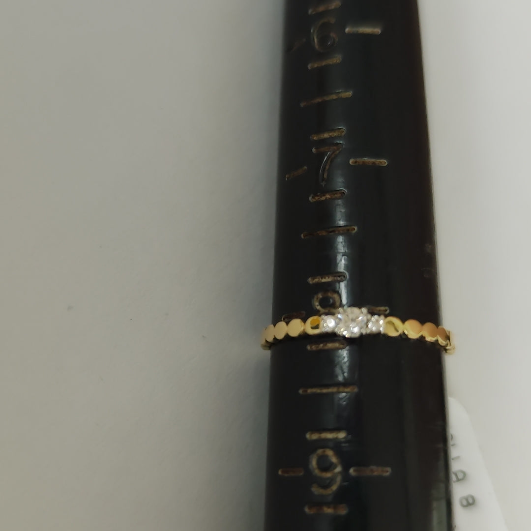 ANILLO ANILLITO C CIRCONIAS 14K 8 TALLA 1 GR (NUEVO)