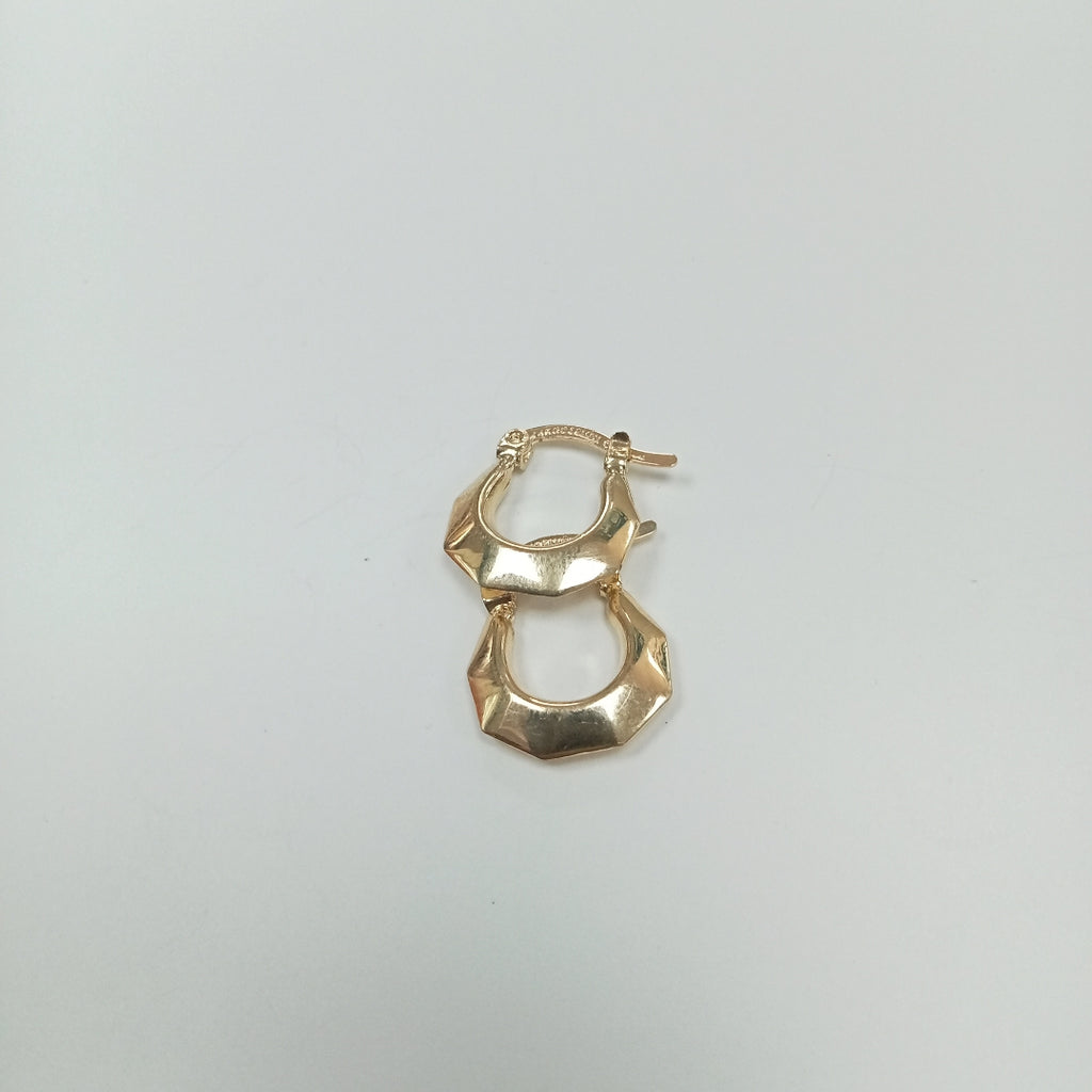 ARETES TEJIDO ARRACADA FACETADA 14K 1.3 GR (NUEVO)