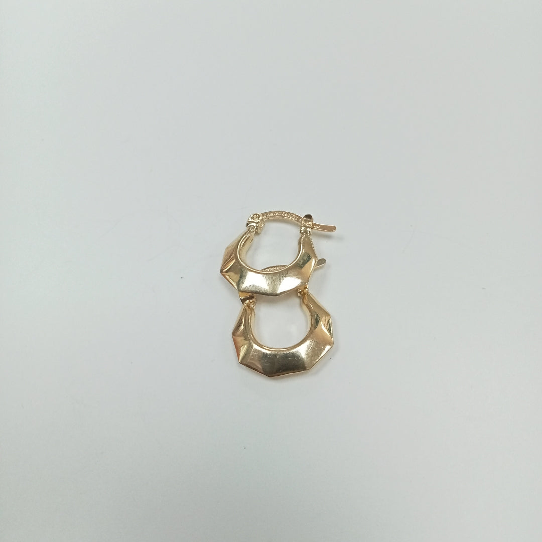 ARETES TEJIDO ARRACADA FACETADA 14K 1.3 GR (NUEVO)