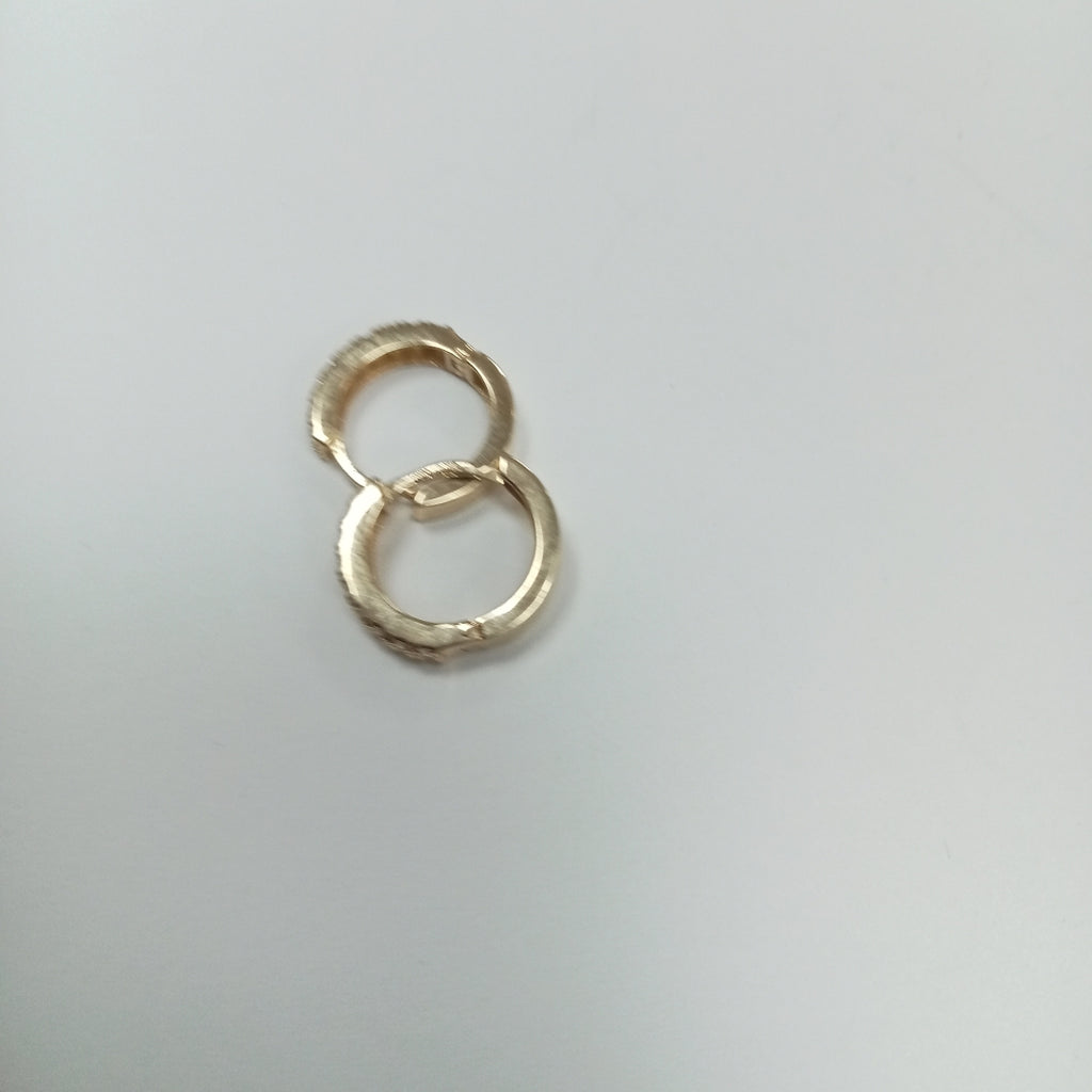 ARETES HUGGIES C CIRCONIAS 14K 1.7 GR (NUEVO)