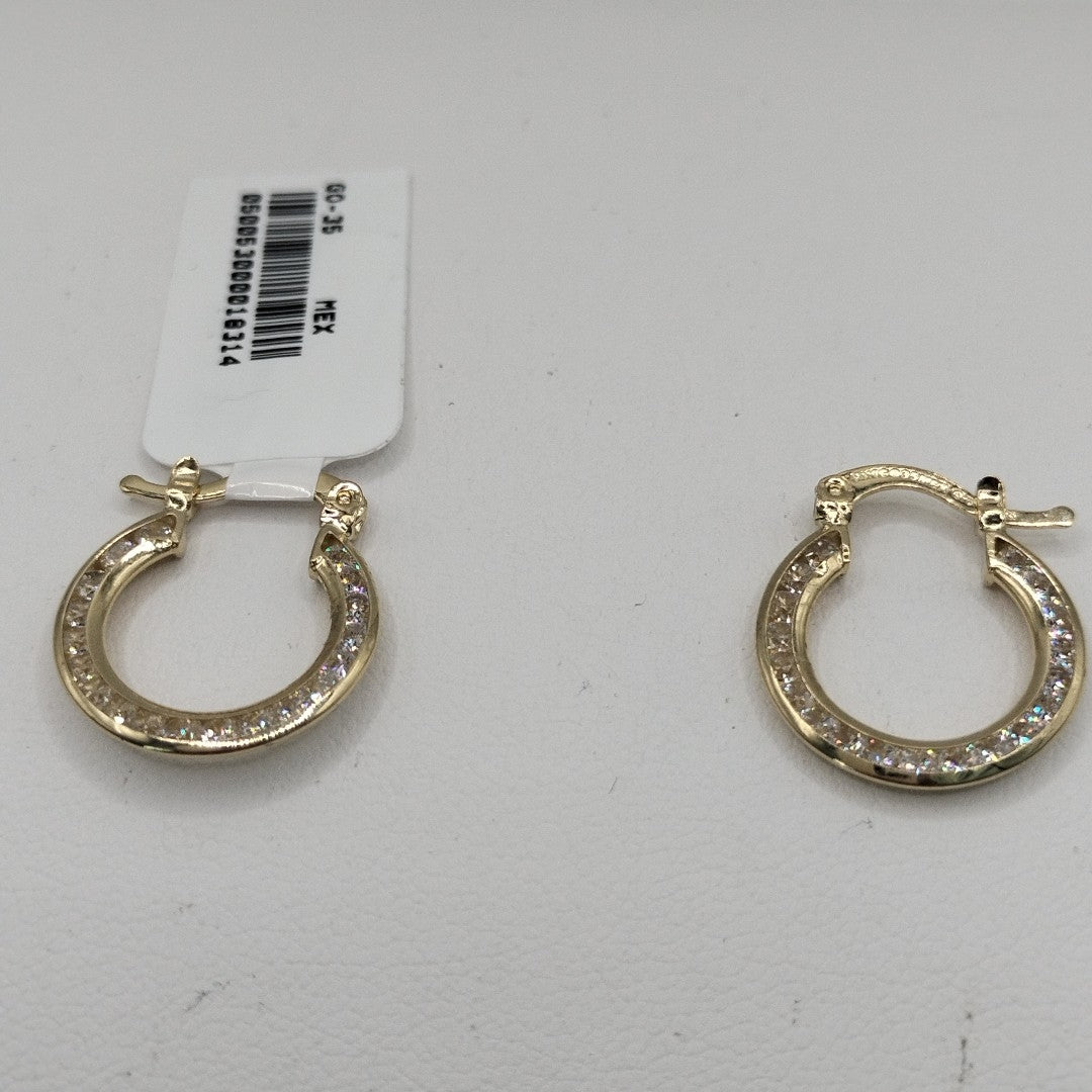 ARETES ARRACADAS CON CIRCONIAS 14K 2.3 GR (NUEVO)