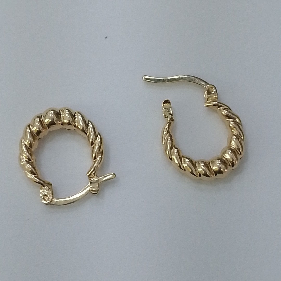 ARETES ARRACADAS TZL HUECAS 14K 1.5 GR (NUEVO)