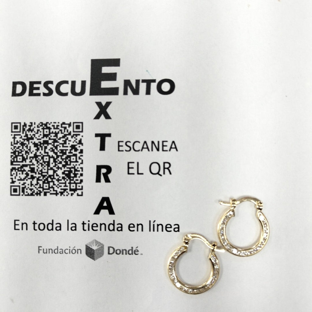 ARETES ARRACADAS CON CIRCONIAS 14K 2.3 GR (NUEVO)