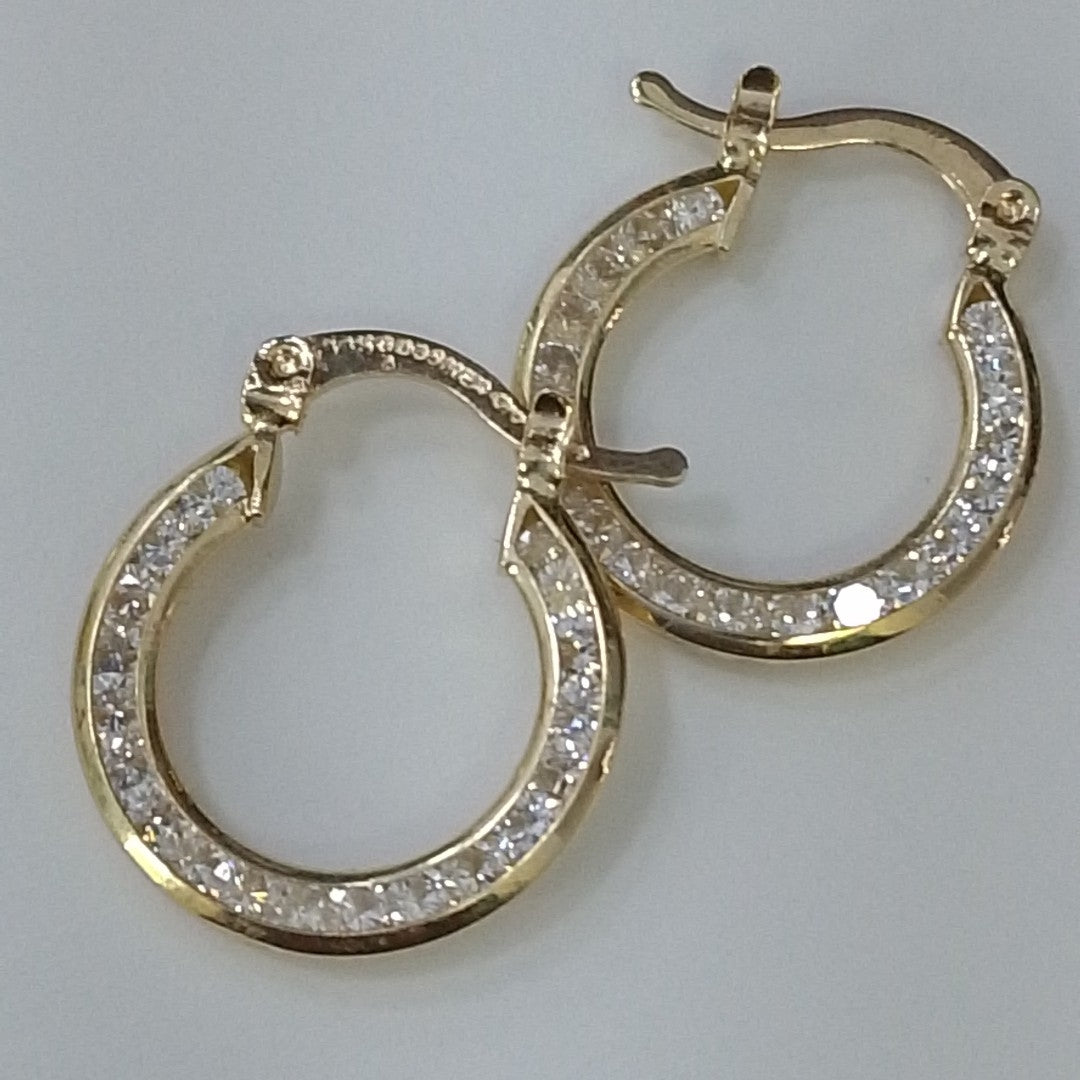 ARETES ARRACADAS CON CIRCONIAS 14K 2.3 GR (NUEVO)