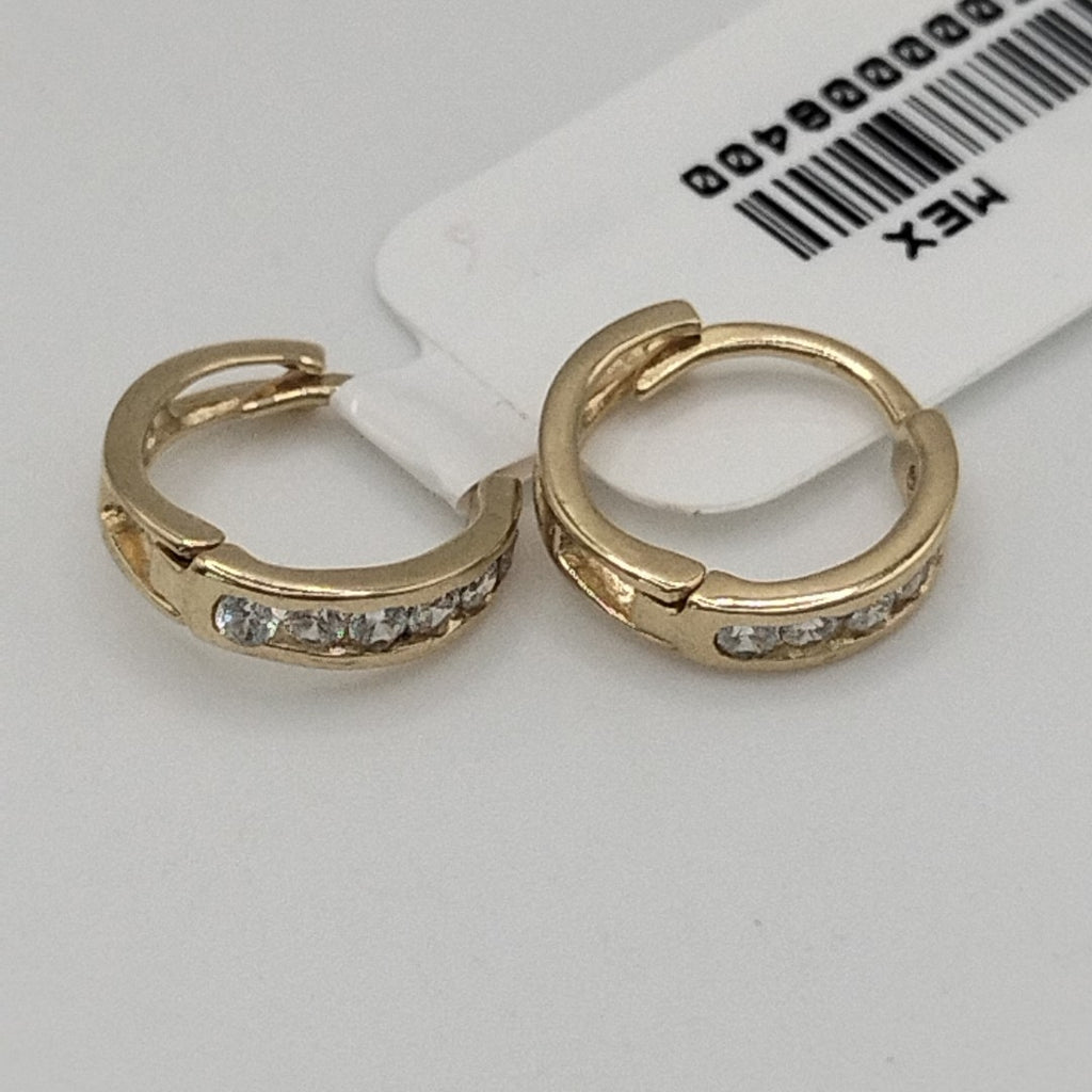 ARETES ARRACADA C CIRCONIAS 14K 1.2 GR (NUEVO)