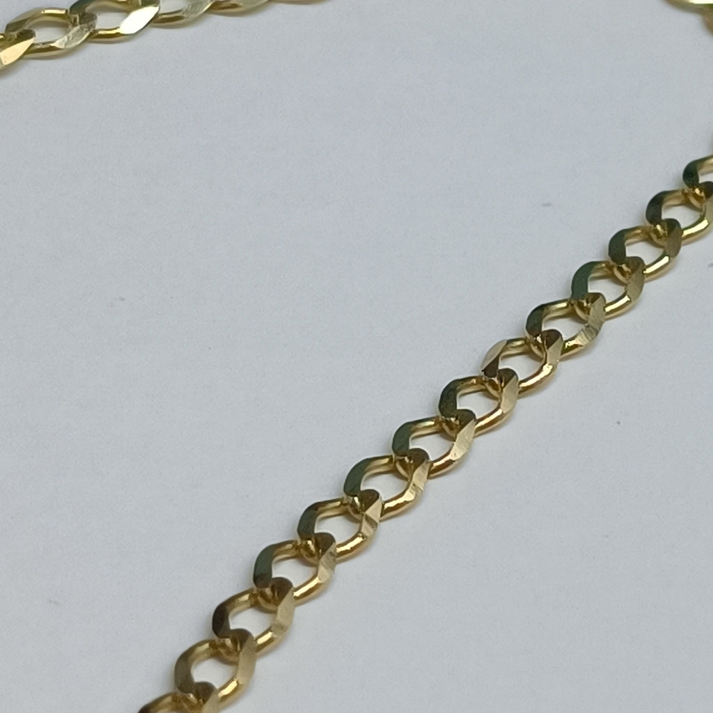 PULSERA TEJIDO BARBADA 14K 21 CM 3.8 GR (NUEVO)