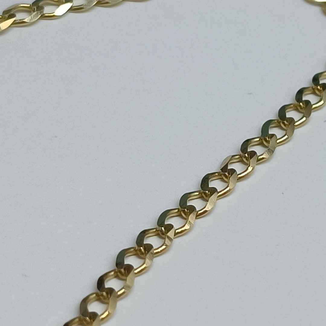 PULSERA TEJIDO BARBADA 14K 21 CM 3.8 GR (NUEVO)