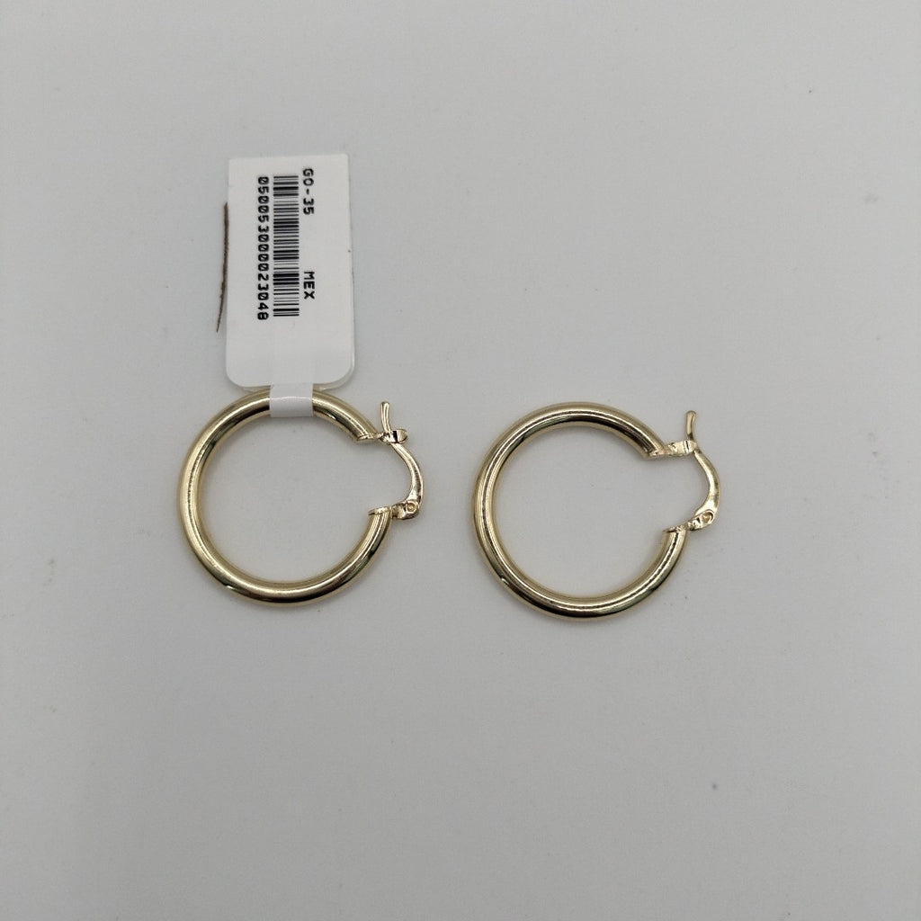 ARETES TEJIDO ARRACADAS LISAS HUECAS 14K 2.2 GR (NUEVO)