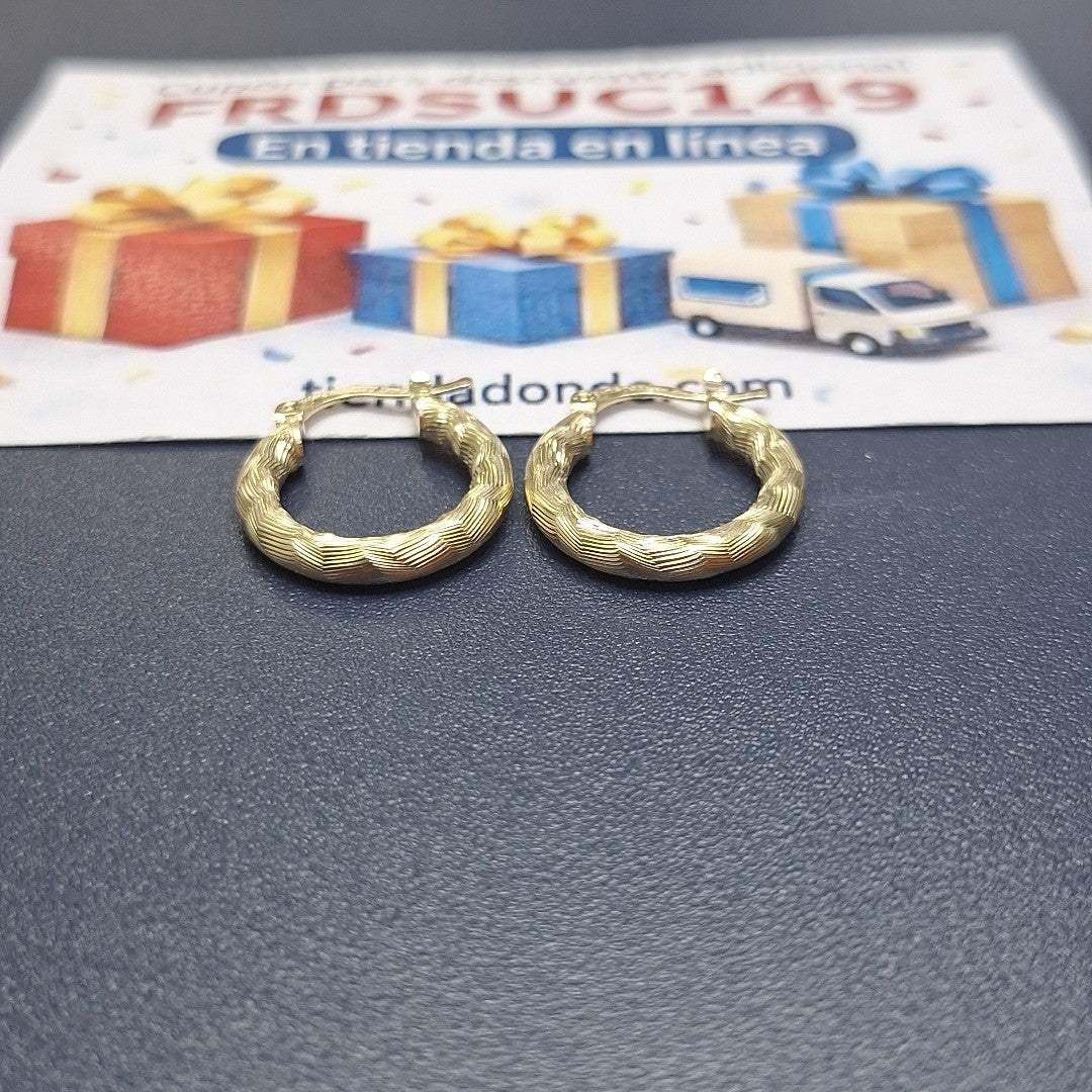 ARETES TEJIDO ARRACADAS ASTRIADAS 14K 2 GR (NUEVO)