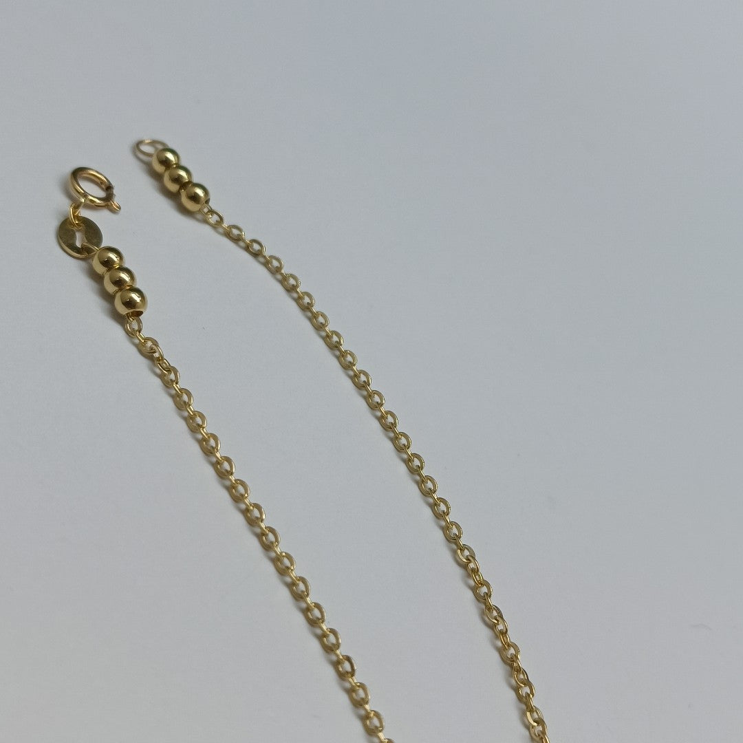 PULSERA TEJIDO ESPECIAL C CORAZONES 14K 18 CM 1.7 GR (NUEVO)