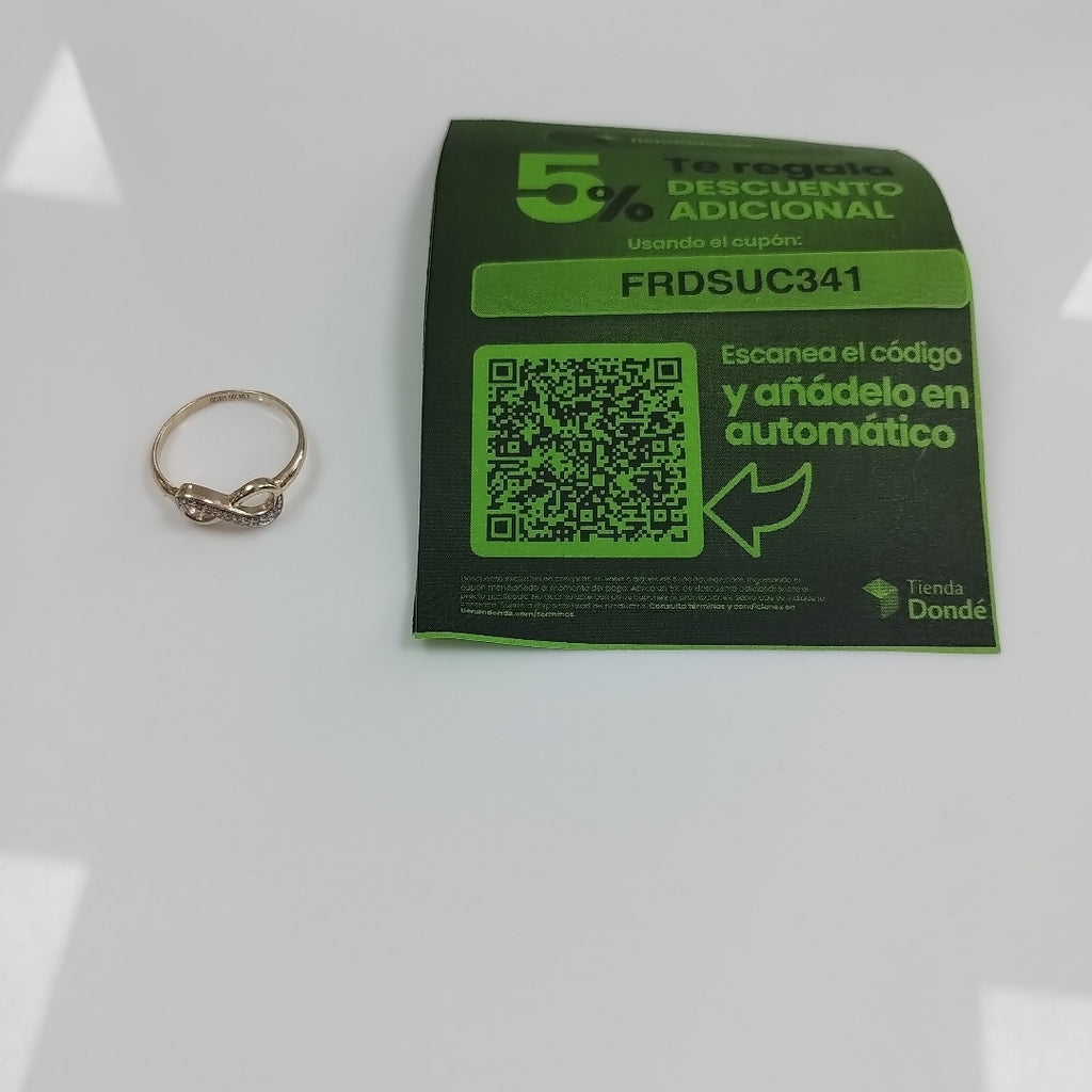 ANILLO ANILLITO FIG INFINITO C CIRCONIAS 14K 7 TALLA 1.5 GR (NUEVO)